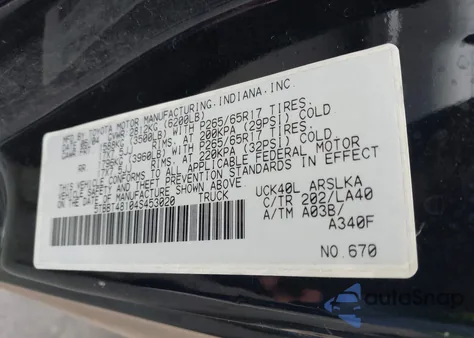 2004 Toyota Tundra Ltd V8 from USA, damaged, VIN 5TBBT48104S453020